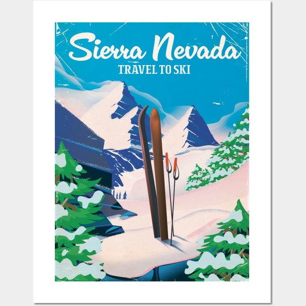 Sierra Nevada Ski poster Wall Art by nickemporium1